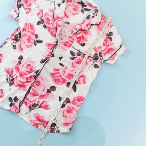 Kate Spade New York Rose Print White Pink Matching Pajama Set Size XSmall Preppy - Picture 11 of 12